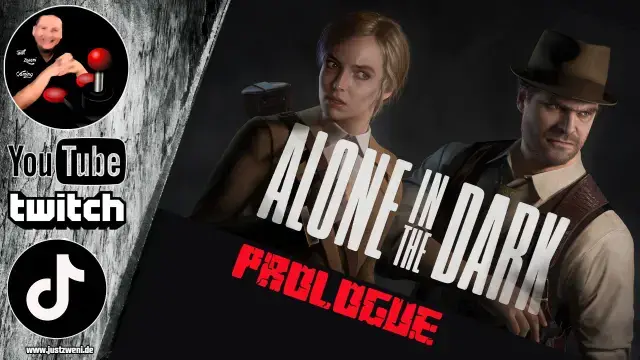 "Ein atmosphärisches Bild, das Grace Saunders, die junge Protagonistin, in der düsteren und geheimnisvollen Umgebung der Villa Derceto zeigt, umgeben von Schatten und unheimlichen Elementen, die den Prolog von 'Alone in the Dark' symbolisieren."