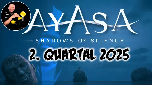 "Titelbild von Ayasa: Shadows of Silence mit düsterem Design und dem Hinweis auf den Release im 2. Quartal 2025."