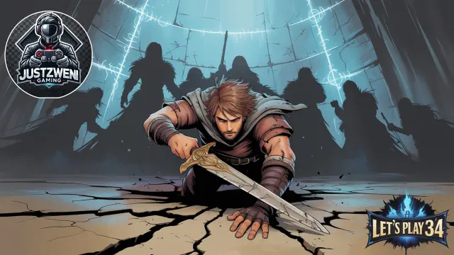 a cartoon of a man holding a sword