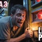 a man with bloody face holding a cable