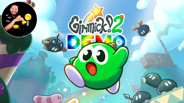 "Titelbild von Gimmick! 2 – Der grüne Yōkai Yumetaro vor seinem neuen Abenteuer im Retro-Plattformspiel."