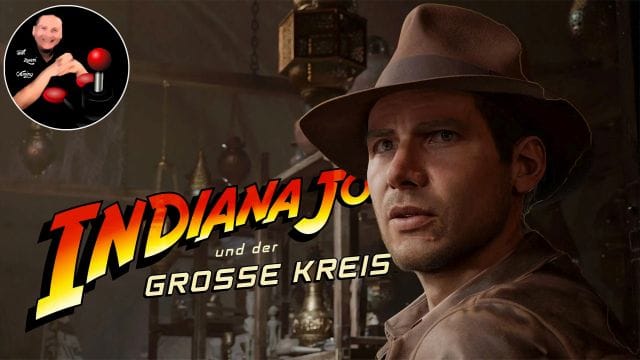 "Indiana Jones und der große Kreis – Abenteuerliches Blog-Bild mit Indiana Jones und dem ikonischen Schriftzug"