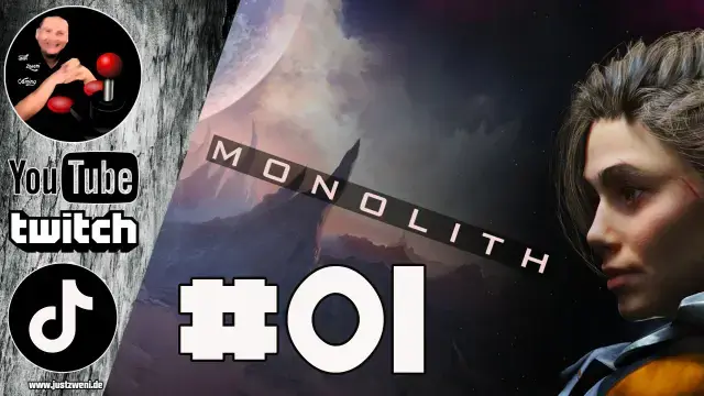 "Abbildung des Spiels 'Monolith': Eine mystische Landschaft mit herausragenden Steinsäulen, die das Logo des Spiels tragen. Dunkle Schatten und leuchtende Farben betonen die Atmosphäre des Spiels."