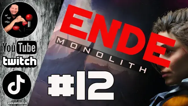 "Spannender Abschluss von 'Monolith': Tessa und C.O.R.E. stehen vor einer leuchtenden kosmischen Struktur, die das Ende ihrer epischen Reise symbolisiert, mit intensiven Farben und dramatischen Lichteffekten, die die emotionale Tiefe und das Sci-Fi-Thema des Spiels hervorheben."